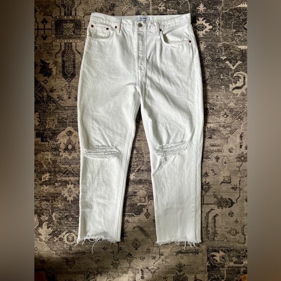 RE/DONE White Straight Leg Jeans - Picture 1 of 6